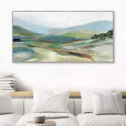 Kirklands Home Canvas Art|Misty Landscape Framed Canvas Art Print Green