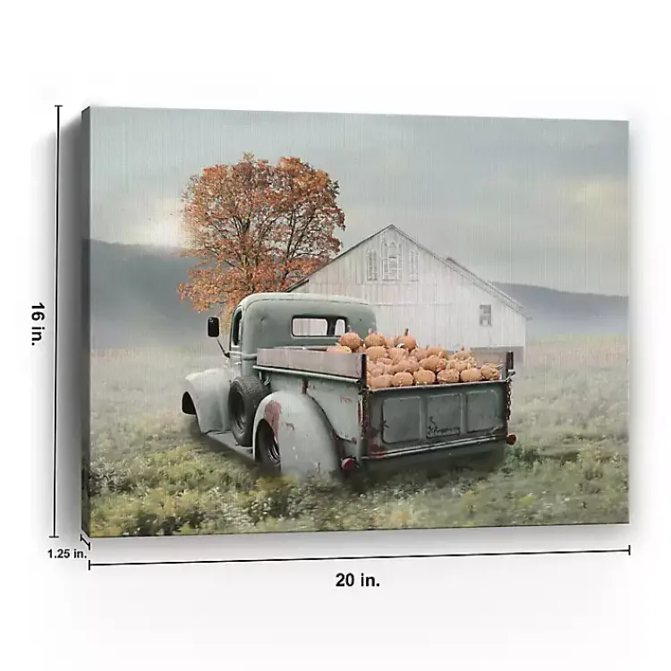 Hot Misty Pumpkin Farm Harvest Canvas Wall Art Fall