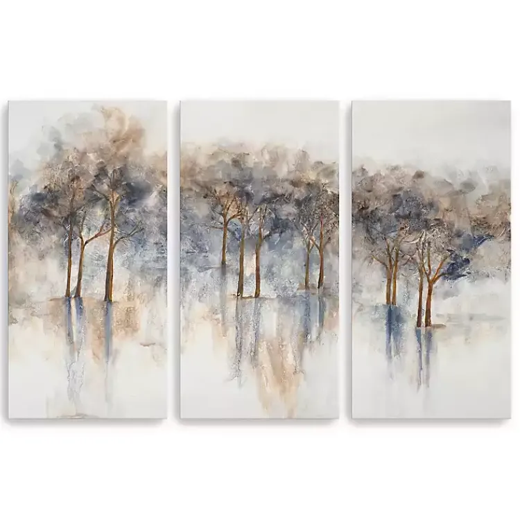 Kirklands Home Canvas Art|Misty Woods Canvas Art Prints, Set of 3 White
