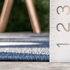 Kirklands Home Area Rugs|Mitchell Blue Geo Diamonds Outdoor Rug, 5x8