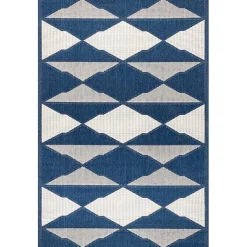 Kirklands Home Area Rugs|Mitchell Blue Geo Diamonds Outdoor Rug, 8x10