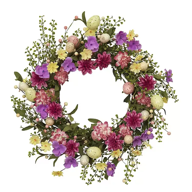 Sale Mixed Floral and Easter Egg Wreath Easter Decorations