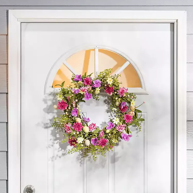 Sale Mixed Floral and Easter Egg Wreath Easter Decorations