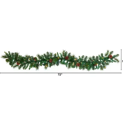 Best Mixed Pine Clear LED Lighted Garland Arrangements & Greenery