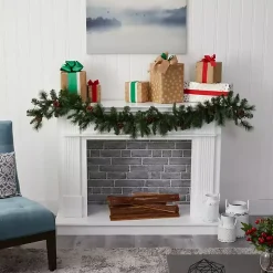 Best Mixed Pine Clear LED Lighted Garland Arrangements & Greenery