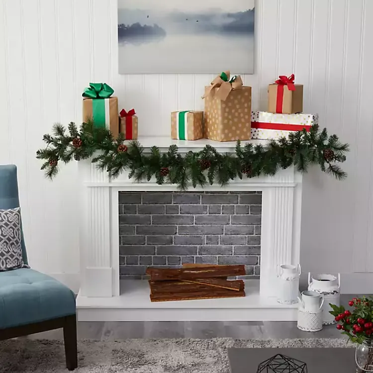 Best Mixed Pine Clear LED Lighted Garland Arrangements & Greenery