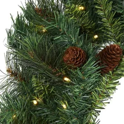 Online Mixed Pine Clear LED Wreath, 20 in. Christmas Wreaths