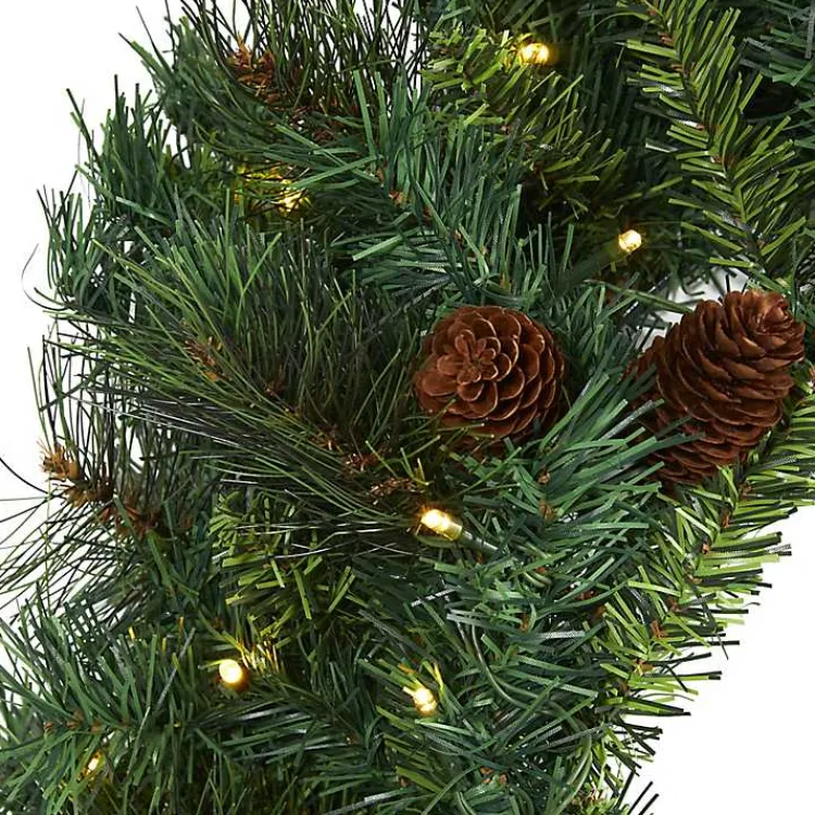 Online Mixed Pine Clear LED Wreath, 20 in. Christmas Wreaths