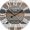 Kirklands Home Clocks|Mixed Planks and White Wooden Wall Clock
