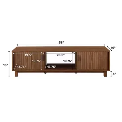 Kirklands Home Tv Stands & Media Consoles|Mocha Fluted 2-Door Compact TV Stand Brown