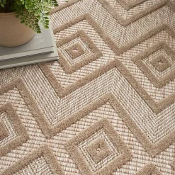 Kirklands Home Outdoor Rugs|Mocha Diamond Outdoor Area Rug, 6x9