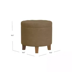 Kirklands Home Benches & Ottomans|Mocha Velvet Tufted Storage Ottoman Brown