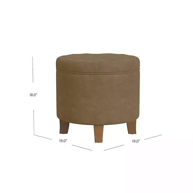 Kirklands Home Benches & Ottomans|Mocha Velvet Tufted Storage Ottoman Brown