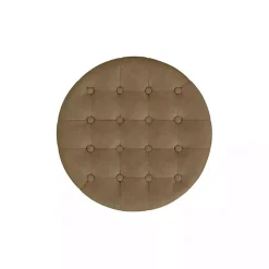 Kirklands Home Benches & Ottomans|Mocha Velvet Tufted Storage Ottoman Brown