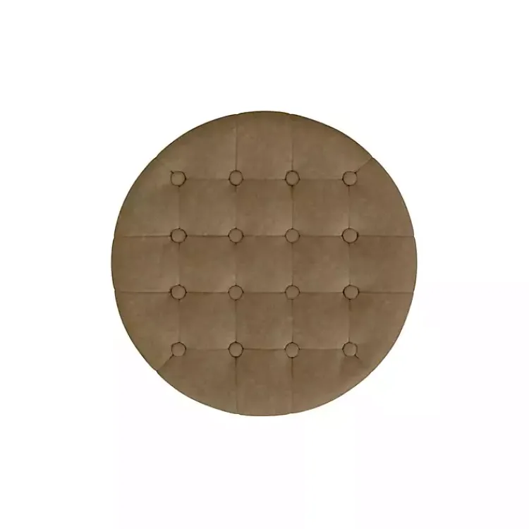 Kirklands Home Benches & Ottomans|Mocha Velvet Tufted Storage Ottoman Brown