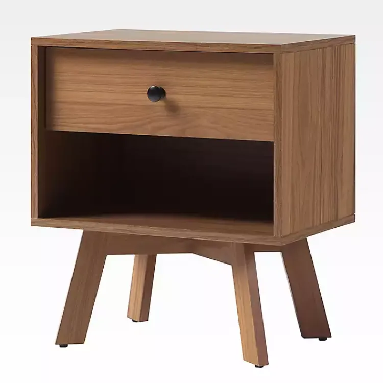 Kirklands Home Nightstands|Mocha Wood Mid-century Modern Nightstand Brown