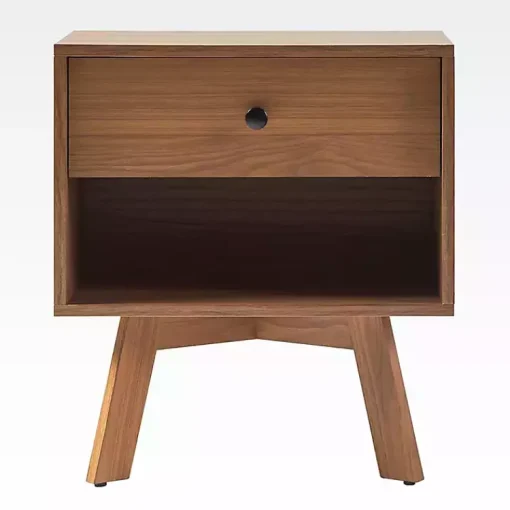 Kirklands Home Nightstands|Mocha Wood Mid-century Modern Nightstand Brown