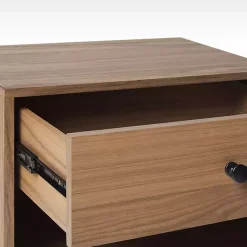 Kirklands Home Nightstands|Mocha Wood Mid-century Modern Nightstand Brown