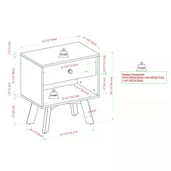 Kirklands Home Nightstands|Mocha Wood Mid-century Modern Nightstand Brown