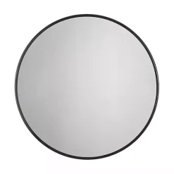 Kirklands Home Framed Mirrors|Modern Metal Round Wall Mirror Black
