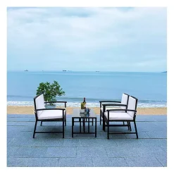 Kirklands Home Outdoor Sets|Modern Wicker 4-pc. Outdoor Living Set Black