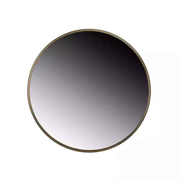 Kirklands Home Framed Mirrors|Modern Metal Round Wall Mirror Gold