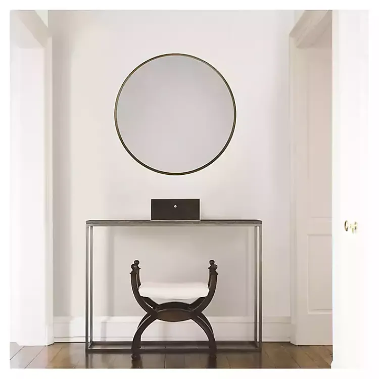Kirklands Home Framed Mirrors|Modern Metal Round Wall Mirror Gold