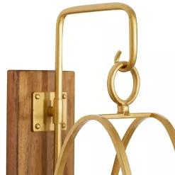 Clearance Modern Warm Wood and Gold Sconce Sconces