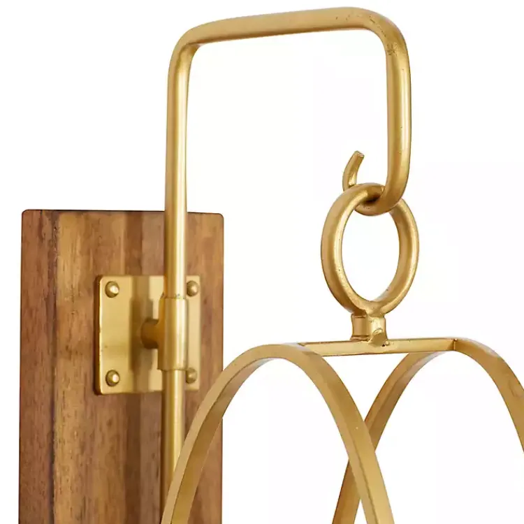 Clearance Modern Warm Wood and Gold Sconce Sconces