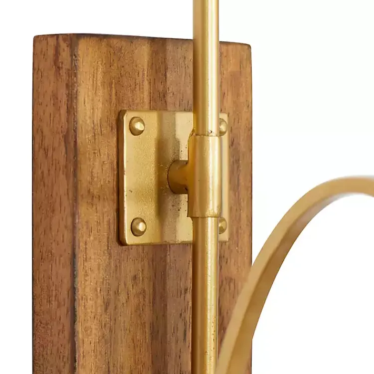 Clearance Modern Warm Wood and Gold Sconce Sconces