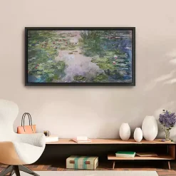 Kirklands Home Canvas Art|Monet Water Lilies Framed Canvas Art Print Green