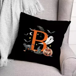 Online Monogram B Halloween Indoor/Outdoor Pillow Halloween