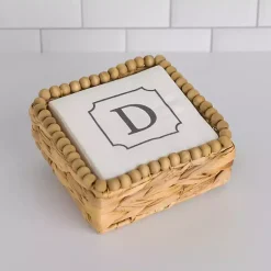 Kirklands Home Monogram Kitchen Decor|Monogram D Beaded Napkin Holder Set