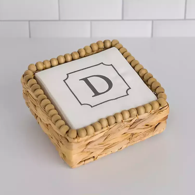 Kirklands Home Monogram Kitchen Decor|Monogram D Beaded Napkin Holder Set