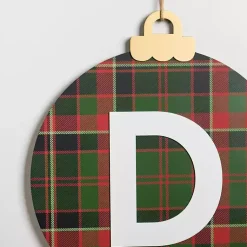 Hot Monogram D Plaid Ornament Wall Plaque Monogram Seasonal Decor