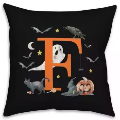Sale Monogram F Halloween Indoor/Outdoor Pillow Halloween