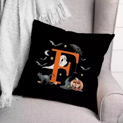 Sale Monogram F Halloween Indoor/Outdoor Pillow Halloween