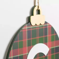 Outlet Monogram G Plaid Ornament Wall Plaque Monogram Seasonal Decor