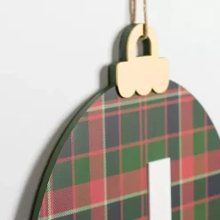 Outlet Monogram J Plaid Ornament Wall Plaque Monogram Seasonal Decor