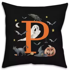 Clearance Monogram P Halloween Indoor/Outdoor Pillow Halloween