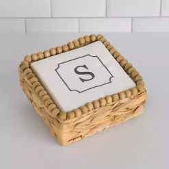 Kirklands Home Monogram Kitchen Decor|Monogram S Beaded Napkin Holder Set