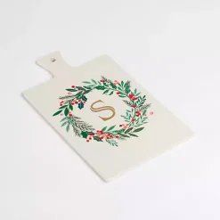 Hot Monogram S Christmas Wreath Serving Board Monogram Seasonal Decor
