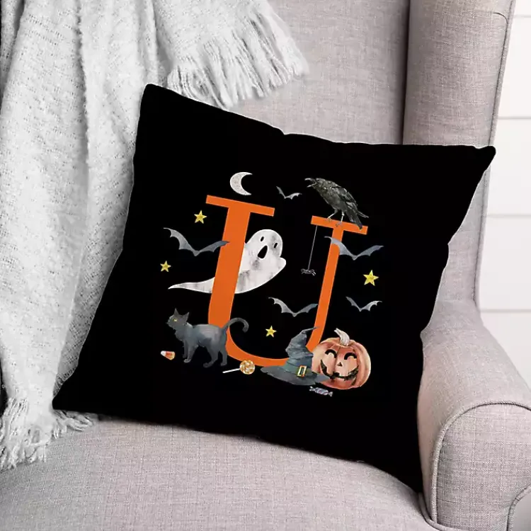 New Monogram U Halloween Indoor/Outdoor Pillow Halloween
