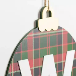 Sale Monogram W Plaid Ornament Wall Plaque Monogram Seasonal Decor