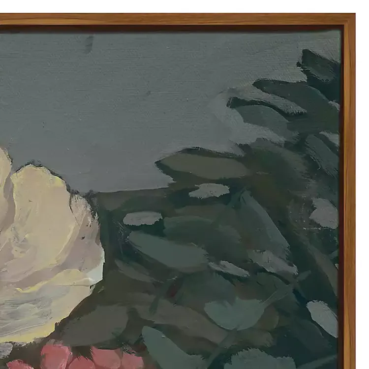 Kirklands Home Canvas Art|Moody Floral Bouquet Framed Canvas Art Print Multi