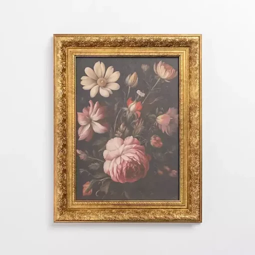 Kirklands Home Framed Art|Moody Mixed Floral Framed Art Print