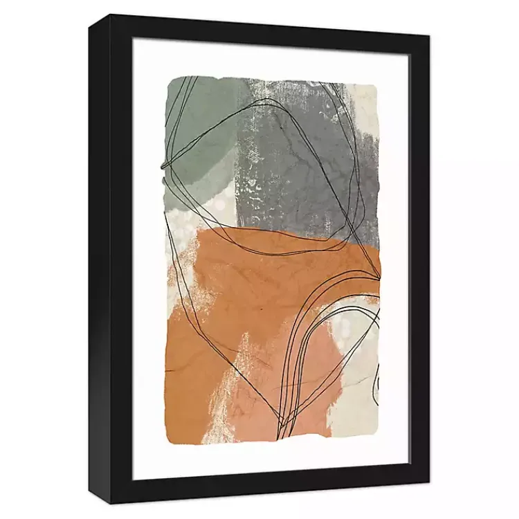 Kirklands Home Canvas Art|Moody Toned Abstract Framed Canvas Art Print Multi
