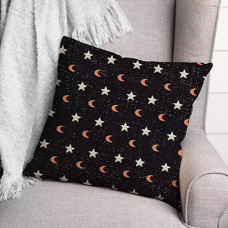 Hot Moon and Stars Halloween Pillow Halloween