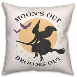Online Moon's Out Brooms Out Pillow Halloween