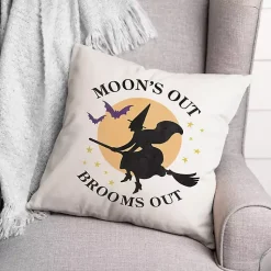 Online Moon's Out Brooms Out Pillow Halloween